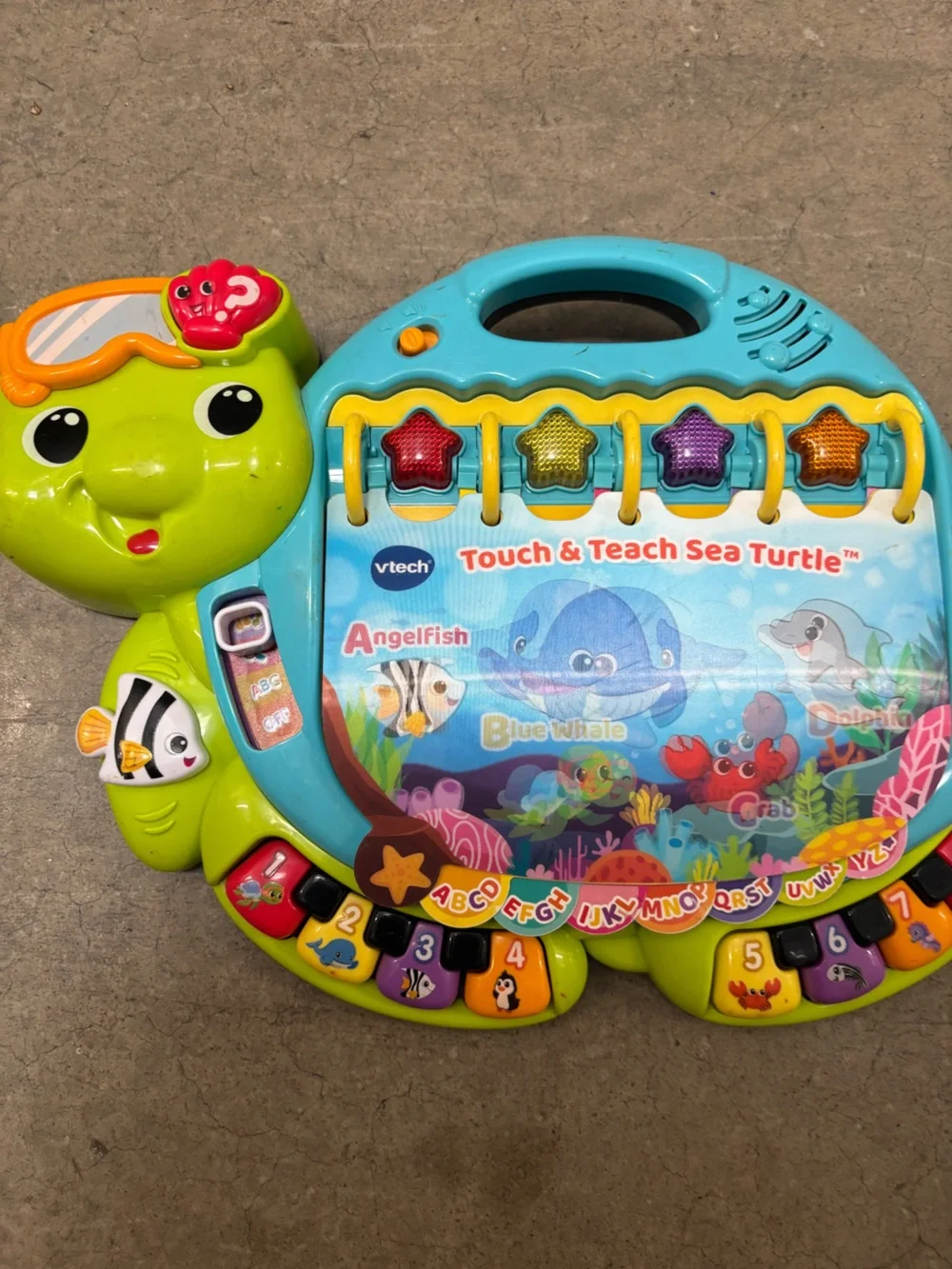 VTech Touch & Teach Sea Turtle - Blue and Green Interactive Learning Toy